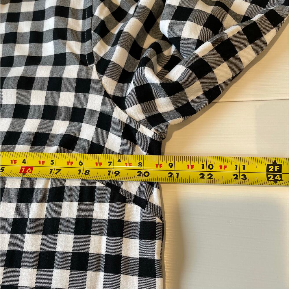 J. Jill Gingham Plaid Tunic Dress Pockets Sz M Black White Cottagecore Preppy - Picture 10 of 11